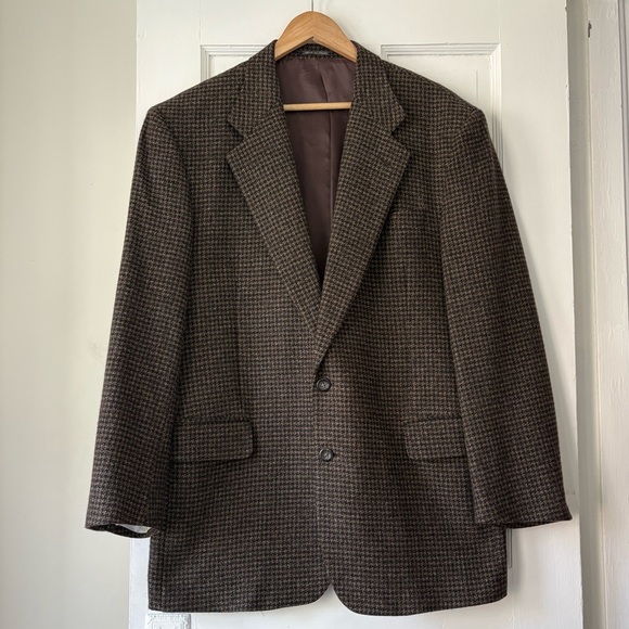 Made In Italy Wool/Cashmere Checkered Blazer​ - Picture 2 of 15